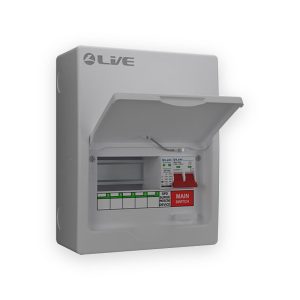 Live Electrical 8 Module Metal Consumer Unit 100A M/S + 20/40KA DP Surge Device