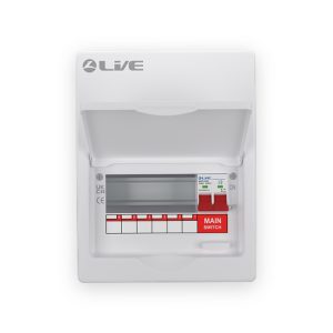 Live Electrical 8 Module Metal Enclosure c/w 100A Main Switch