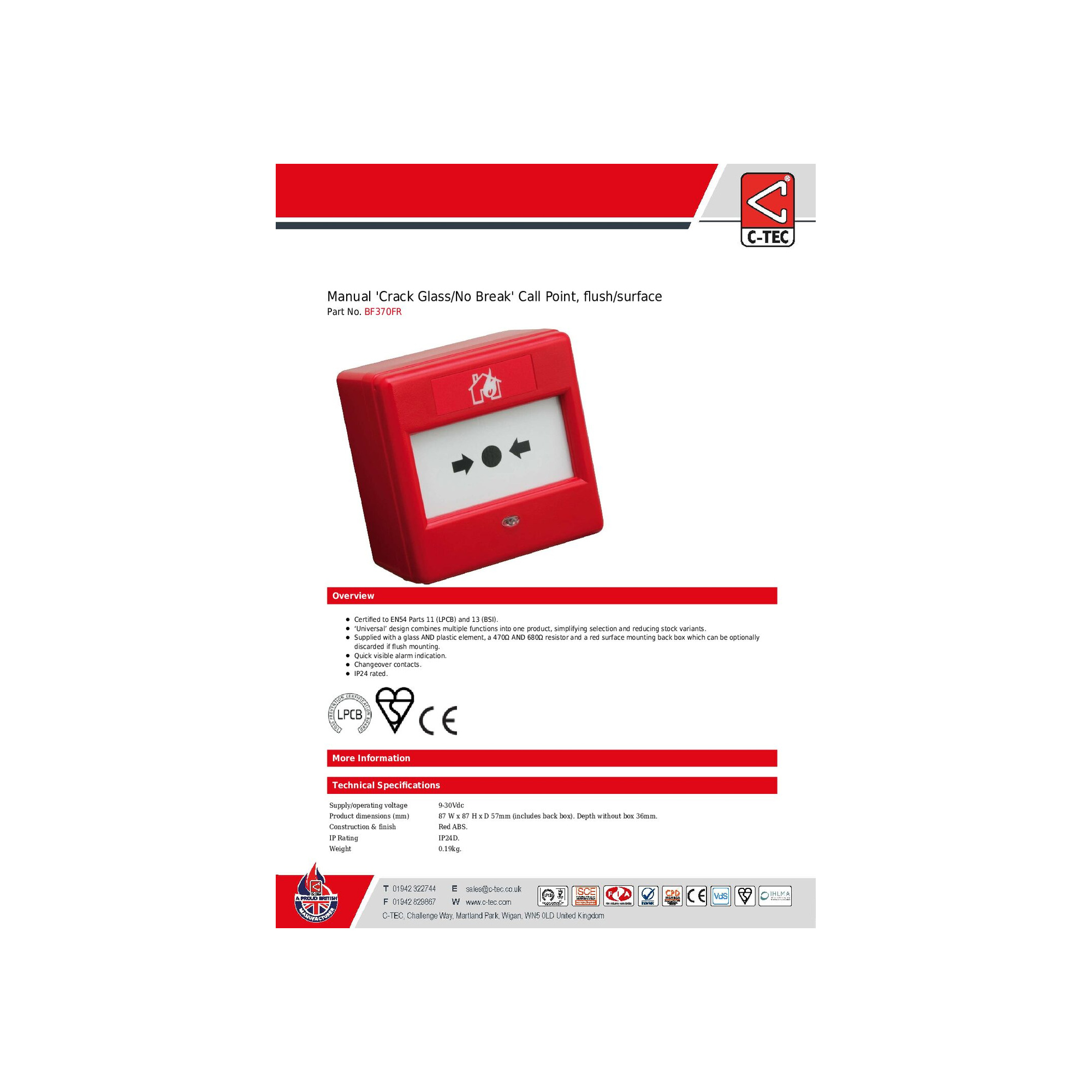 manual-crack-glass-no-break-call-point-flush-surface-bf370fr-gallery-02 Manual ‘Crack Glass/No Break’ Call Point, Flush/Surface
