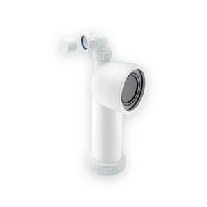 McAlpine 90° Bend Adjustable Length Rigid WC Connector with 1¼” Universal Vent Boss