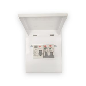 Metal 4 Module Enclosure c/w 63A DP RCD-30mA 1XB6 -MCB & 1XB16