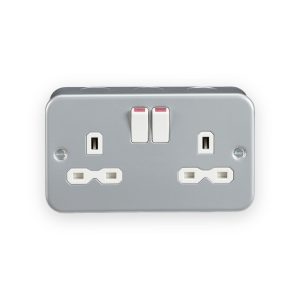 Metal Clad 13A 2G DP Switched Socket - MR9000
