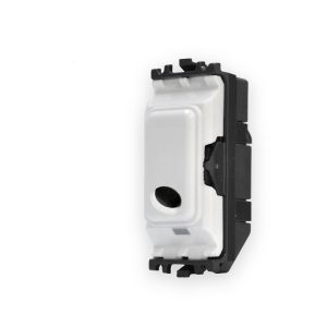 MK Electric K4886WHI 16A 1 Gang Flex Outlet White Grid Plus White (Cord Outlet)