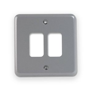 MK Electric MK K3492ALM 2 Module Front Plate For Metal Clad (2G Front Cover Plate)