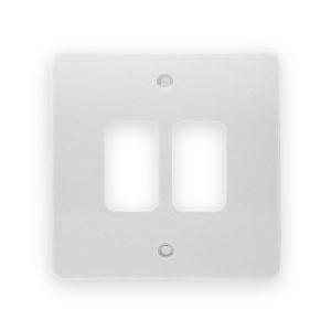 MK Electric MK K3632WHI 2 Module 2 Way Grid Front Plate 86mm x 86mm White Moulded MK Logic Plus