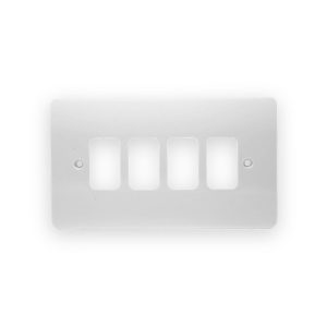MK Electric MK K3634WHI 4 Module Grid Front Plate (2 Gang Grid Cover Plate 86mm x 146mm) MK Logic Plus