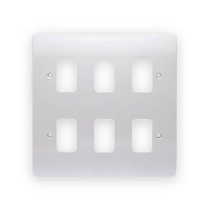 MK Electric MK K3636WHI 6 Gang Grid Front Plate 146mm x 146mm White Moulded MK Logic Plus