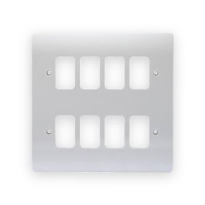 MK Electric MK K3638WHI 8 Gang Grid Front Plate 146mm x 146mm White Moulded MK Logic Plus
