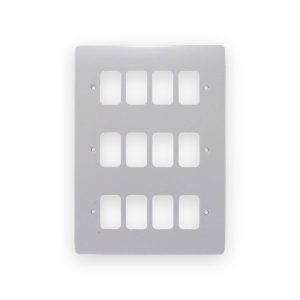 MK Electric MK K3639WHI 12 Gang Grid Front Plate 206mm x 146mm White Moulded MK Logic Plus
