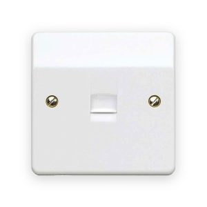 MK Electric MK K427 1 Gang Secondary BT Telephone Outlet in White