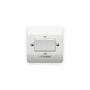 MK Electric MK K4859WHI Triple Pole Fan Isolator Switch with No Lock and Key in White