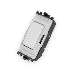 MK Electric MK K4881WHI 1 Way 1 Module Grid Switch 10A Single Pole, MK Grid Plus White 1 Way Grid Switch