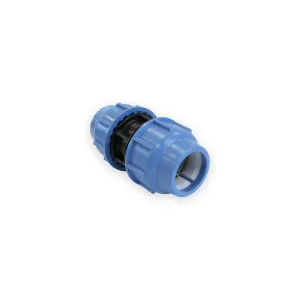 Navigator BlueSeal MDPE straight compression coupler with blue nuts