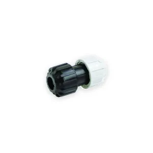 Navigator MDPE universal transition coupler with black adjustable end and white compression nut