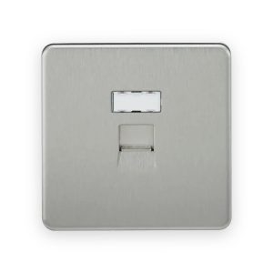 Network Outlet - Brushed Chrome