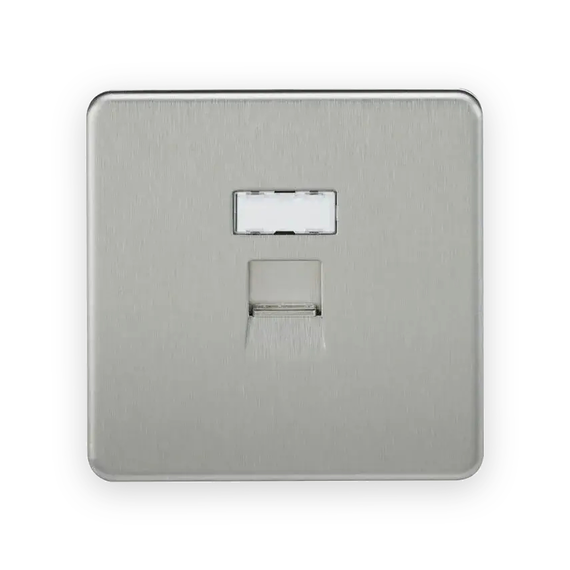 network-outlet-brushed-chrome-sfrj45bc Network Outlet - Brushed Chrome