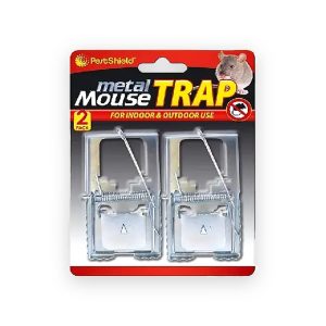 PestShield PS1003 metal mouse traps in original two-pack packaging