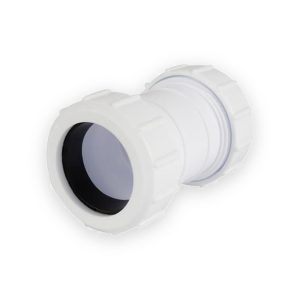plastic compression straight coupler white