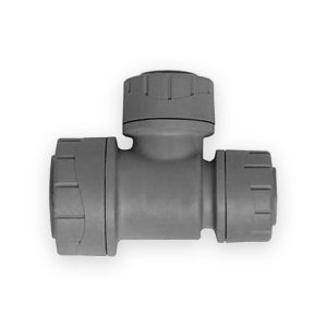 PolyPlumb 22mm X 15mm X 15mm Tee/One End Reducer (Grey)