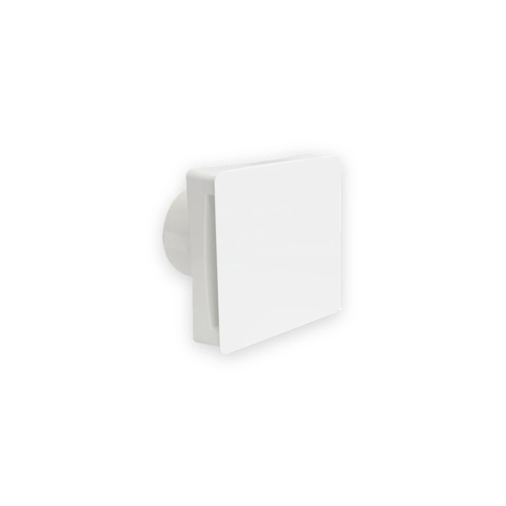 Rother white exhaust fan with flat front panel and circular rear spigot Rother white exhaust fan with flat front panel and circular rear spigot