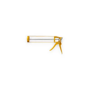 RTRMAX RH16106 heavy duty silicone gun with yellow frame and metal pushrod