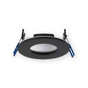 Saxby 102670 OrbitalPRO black 9W recessed downlight with frosted lens and spring clips