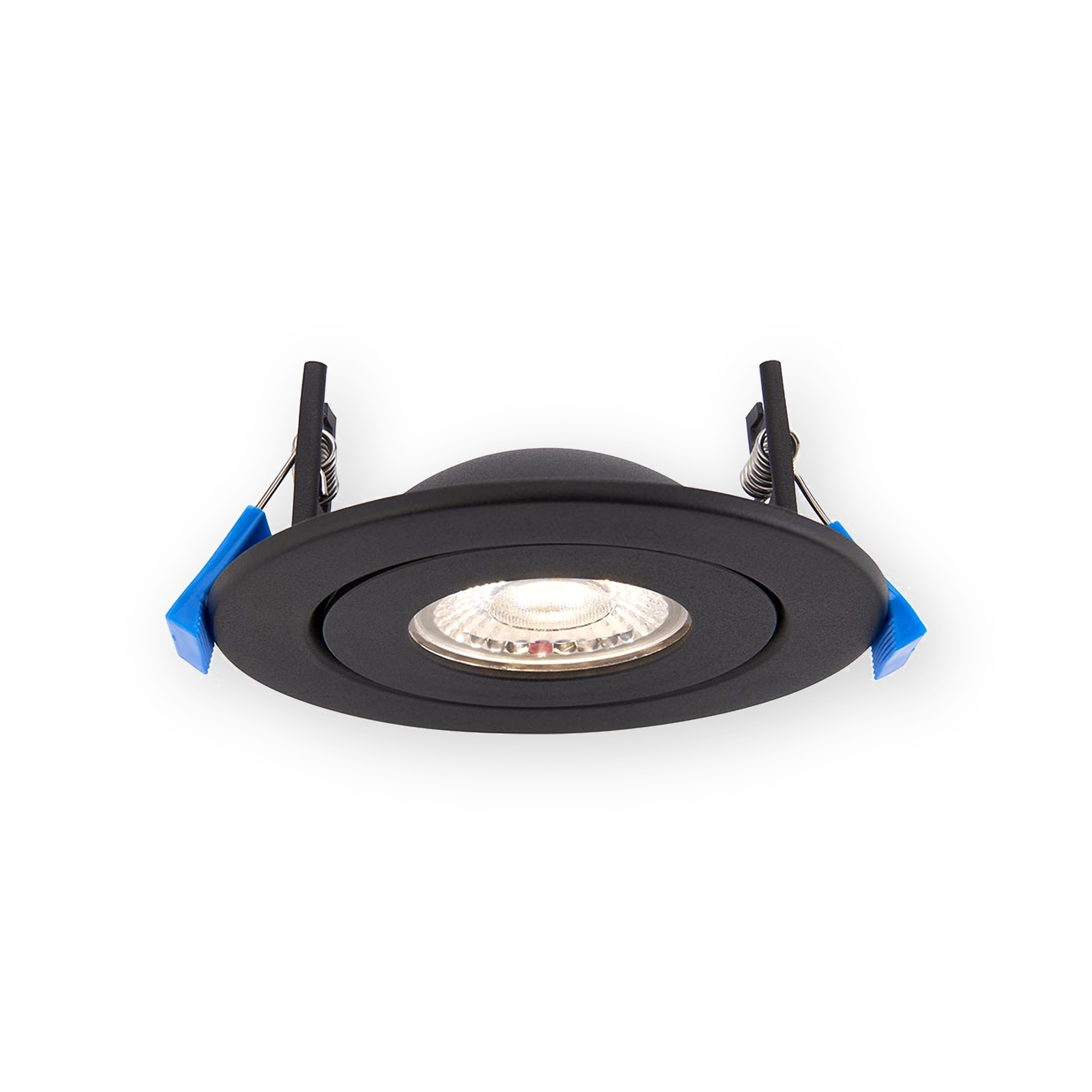 saxby-106537-shield360-black-downlight Saxby 106537 Shield360 black recessed downlight with tilting lens and blue spring clips