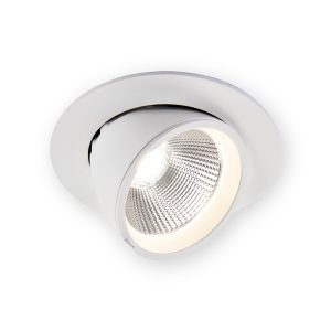 Saxby 108290 Axial white 30W round adjustable recessed downlight with faceted reflector