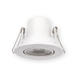 Saxby 108294 ShieldECO 500 white 5W tilting downlight with spring clips