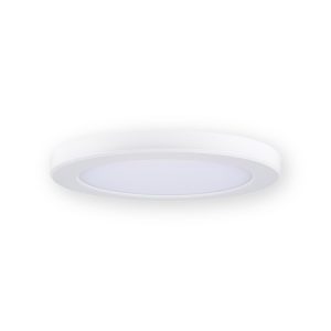 Saxby 108743 StratusDISC white 18W round adjustable CCT ceiling panel with frosted diffuser