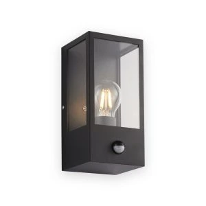 Saxby Breton PIR wall Black IP44 28W