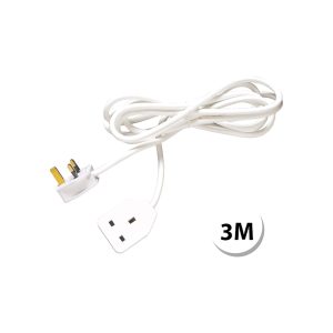 Selectric 1 Gang 13 Amp Extension Lead – 3 Metre Lead – Unswitched – White