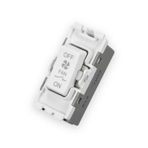 Selectric 10 Amp Fan Isolator Modular Switch – White with White Insert