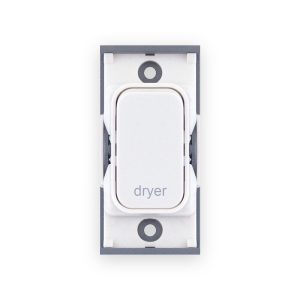 Selectric 20 Amp DP Modular Switch – Marked “Dryer” White