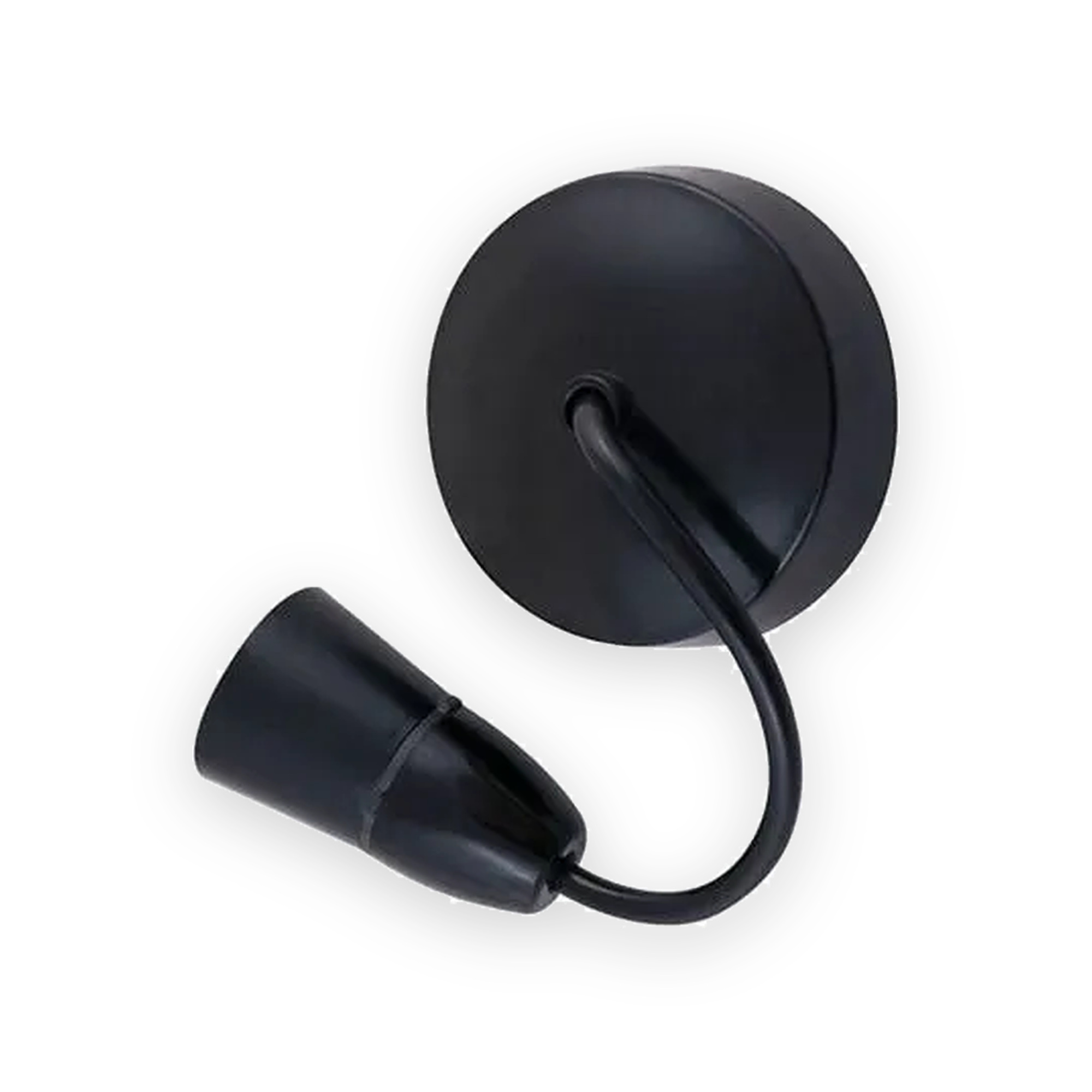 selectric-black-89mm-pre-wired-e27-fitting-lampholder-6-inch-flex-t2-ceiling-rose-lg9492 Selectric Black 89mm Pre-Wired E27 Fitting Lampholder 6 Inch Flex T2 Ceiling Rose