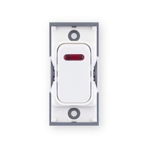 Selectric SGRID360-7 white 20A double-pole switch module with red neon