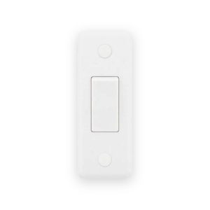 Selectric Smooth White 1 Gang 10AX 2 Way Architrave Plate Switch