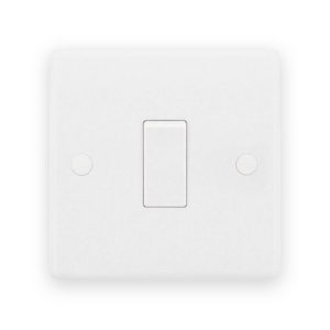Selectric Smooth White 1 Gang 10AX 2 Way Plate Light Switch