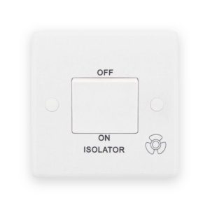 Selectric Smooth White 1 Gang 10AX 3 Pole Fan Isolator Plate Switch