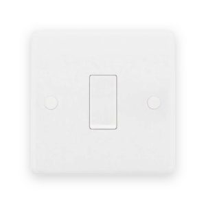Selectric Smooth White 1 Gang 10AX Intermediate Plate Light Switch