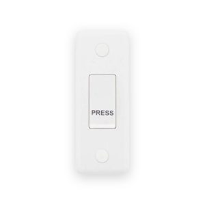 Selectric Smooth White 1 Gang 10AX PRESS Push Architrave Plate Switch