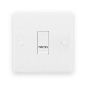 Selectric Smooth White 1 Gang 10AX PRESS Push Plate Switch