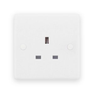 Selectric Smooth White 1 Gang 13A Unswitched Socket