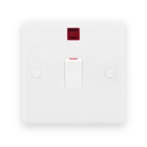 Selectric Smooth White 1 Gang 20A 2 Pole Plate Neon Switch