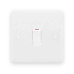 Selectric Smooth White 1 Gang 20A 2 Pole Plate Switch