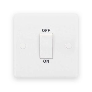 Selectric Smooth White 1 Gang 45A 2 Pole White Rocker Cooker Switch