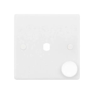 Selectric Smooth White 1 Gang Empty Dimmer Plate with Knob