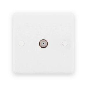 Selectric Smooth White 1 Gang F-Type Satellite Socket
