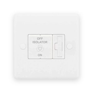 Selectric Smooth White 10A 3 Pole Fused Fan Isolator Switch with Fuse