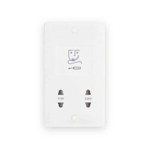Selectric Smooth White 115-230V Dual Voltage Shaver Socket
